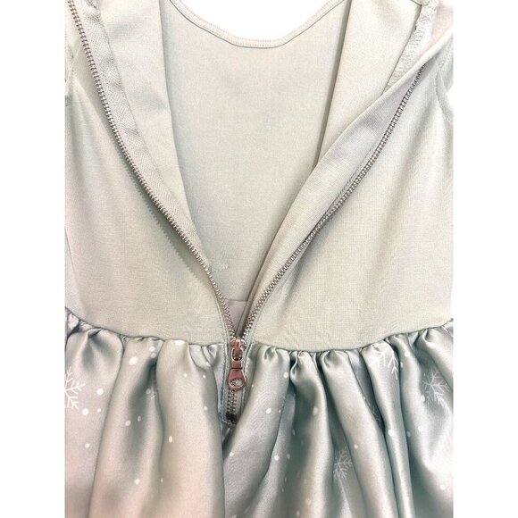 H&M Girls Dress With Reindeer Mint Green Cap Sleeve Bow Lined Size 6X-7 - Picture 4 of 6